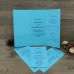 Blue Invitation Card Rectangle Wedding Invitation Card with Purple Ribbon Bow 